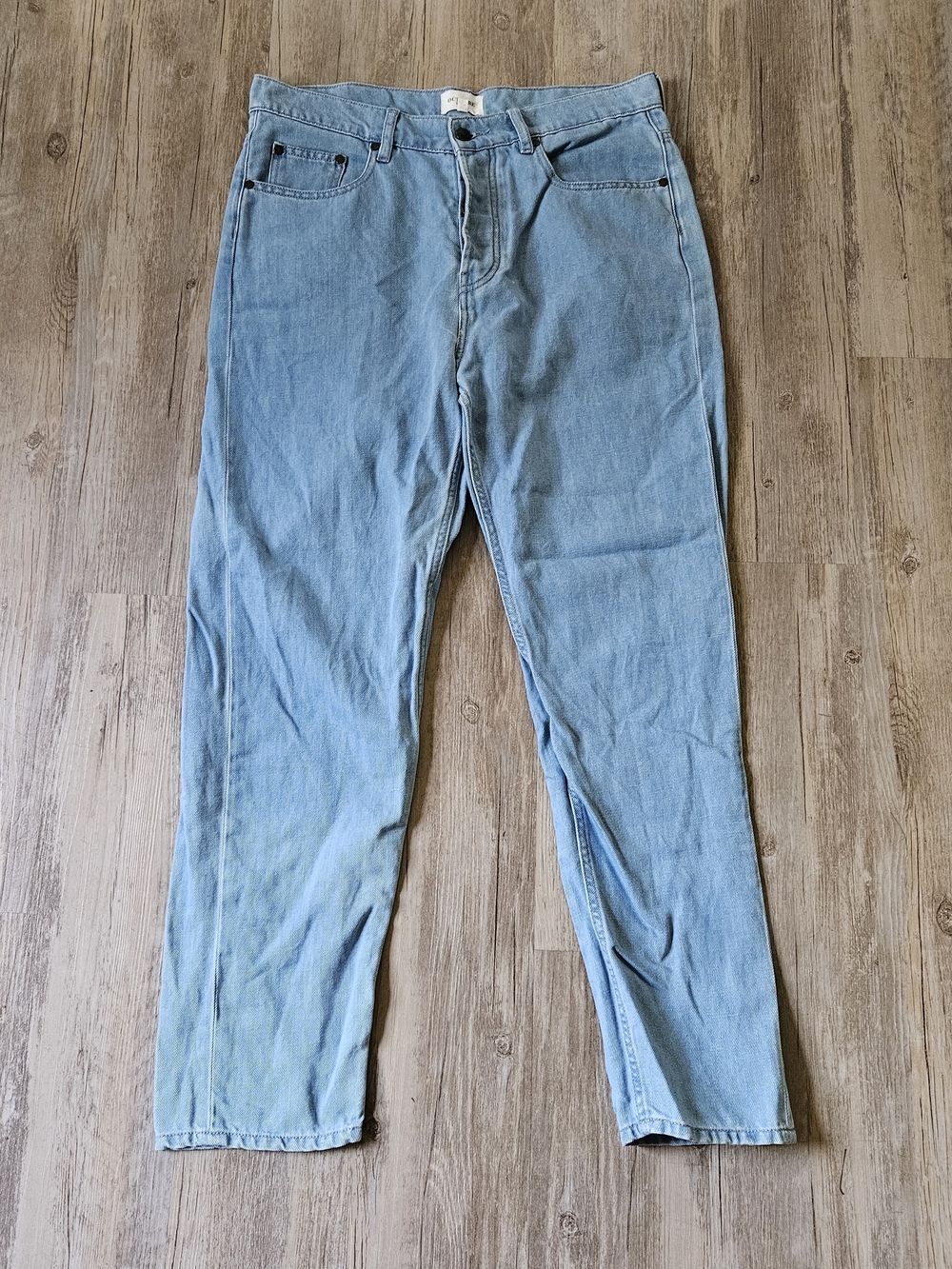 Octobre-Editions Men's Cotton Linen Blend Straight Fit Demin Jeans Waist 33